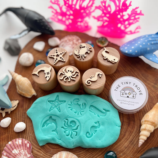 Ocean Creatures Wooden Stampers Set