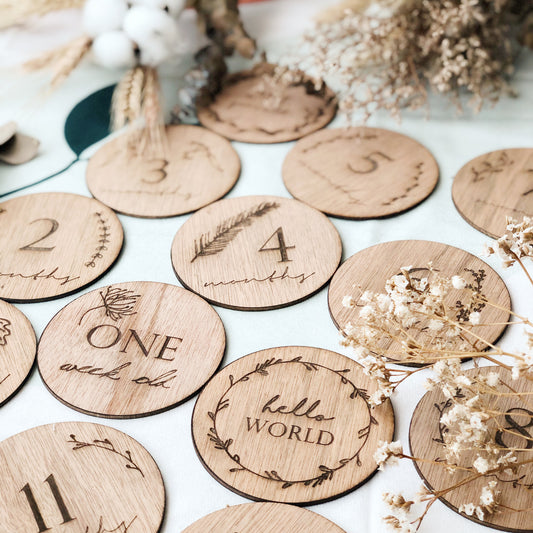 Wooden Milestone Cards