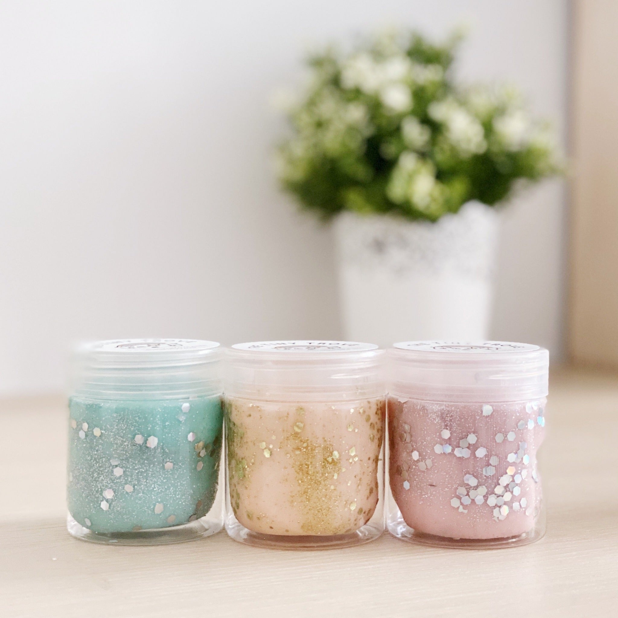 Pastel Glitter Play Dough 3 Tubs Set