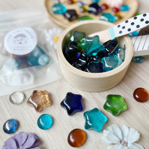 Star Shaped Glass Pebbles Loose Parts