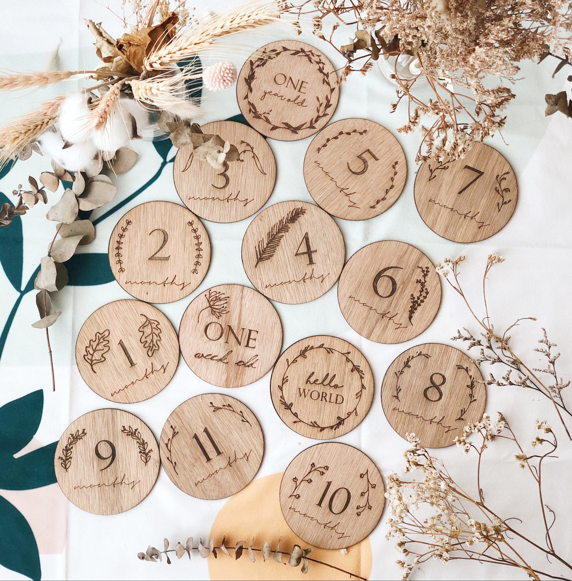 Wooden Milestone Cards