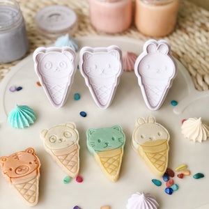 Ice Cream Animal Plunger Cutters Set