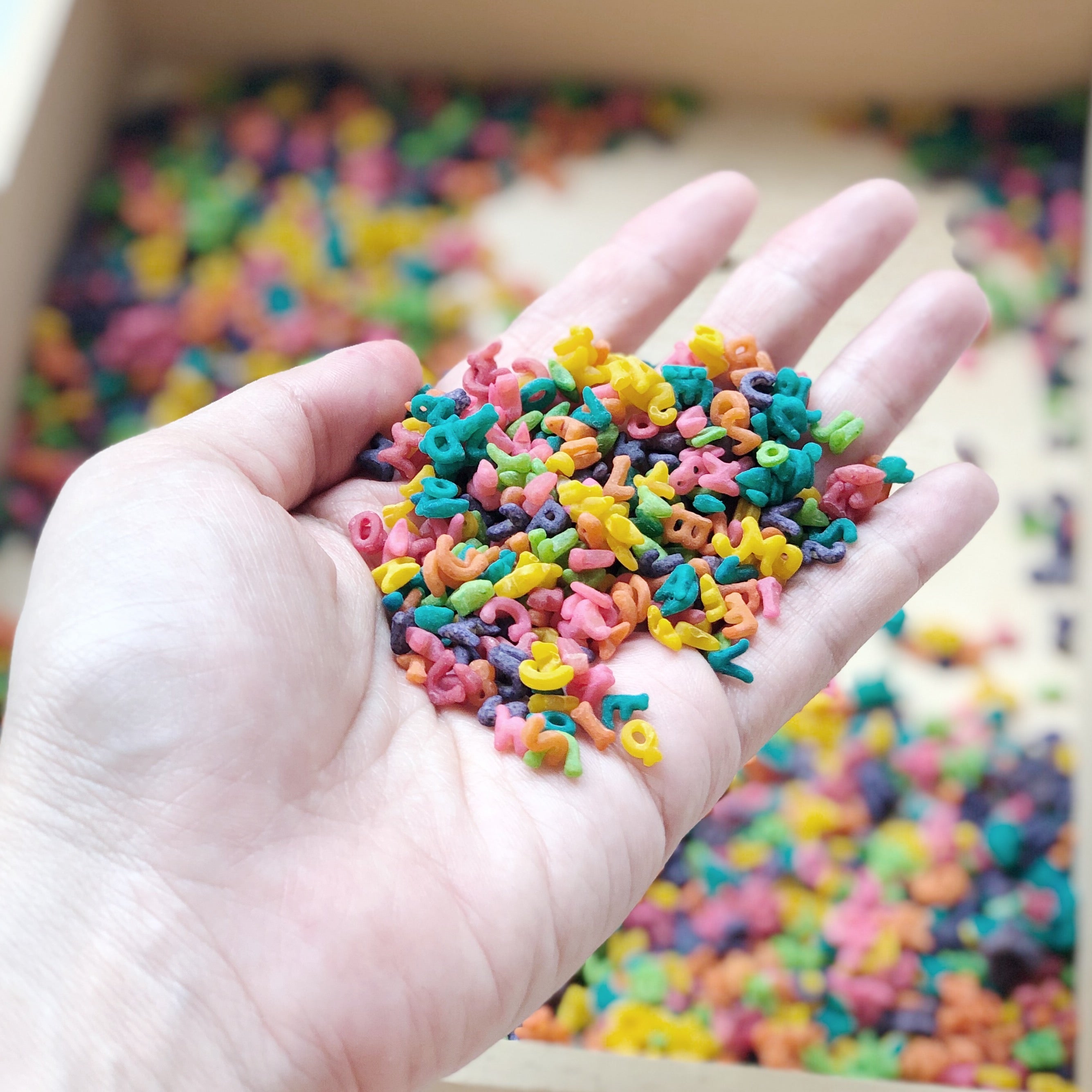 Rainbow Sensory Alphabet Pasta