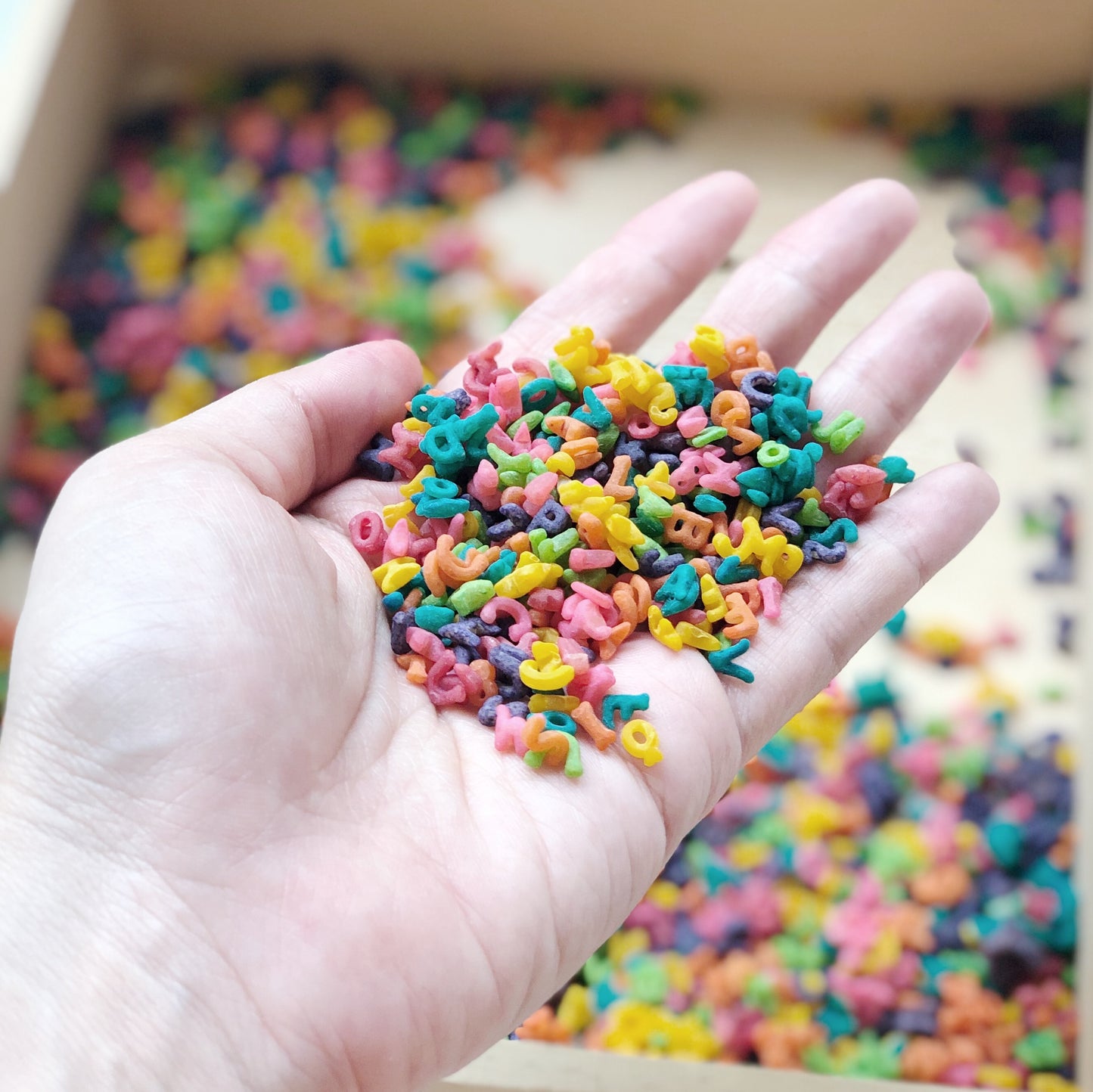 Rainbow Sensory Alphabet Pasta