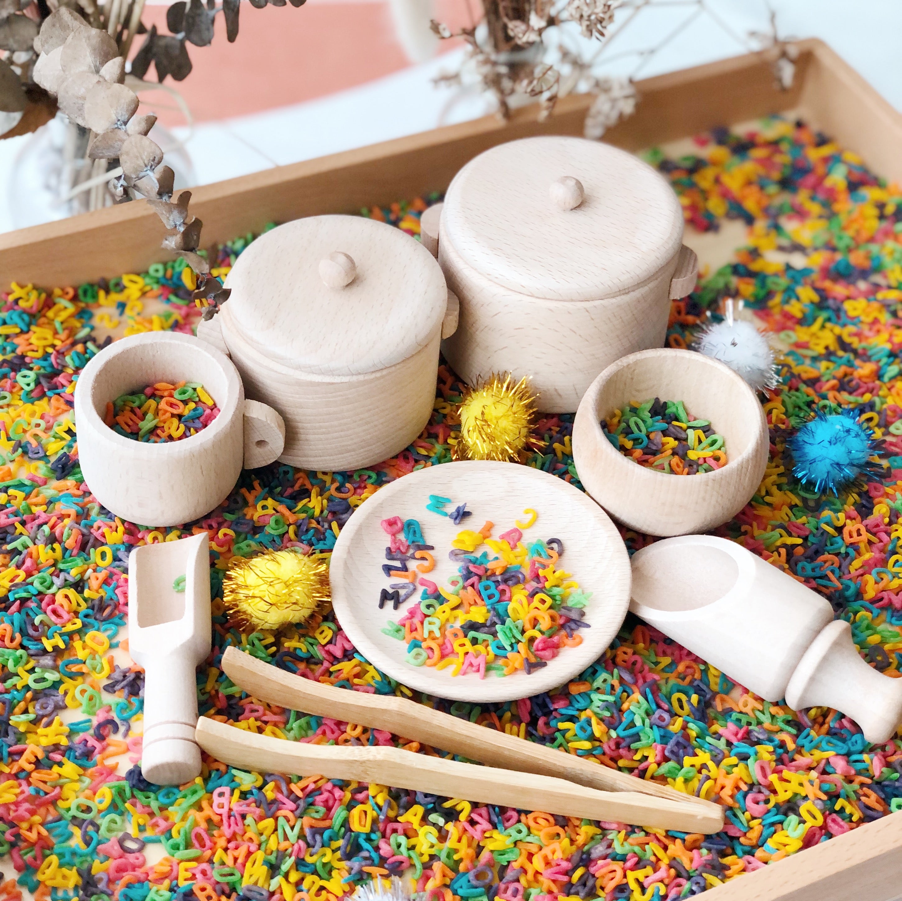 Wooden Sensory Bin Montessori Play Tools