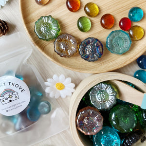 Sunflower Glass Pebbles Loose Parts