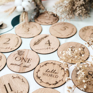 Wooden Milestone Cards