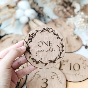 Wooden Milestone Cards