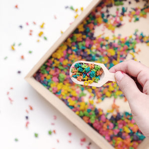 Rainbow Sensory Alphabet Pasta