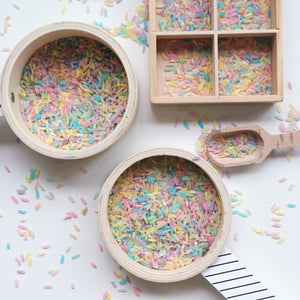 Pastel Rainbow Sensory Rice