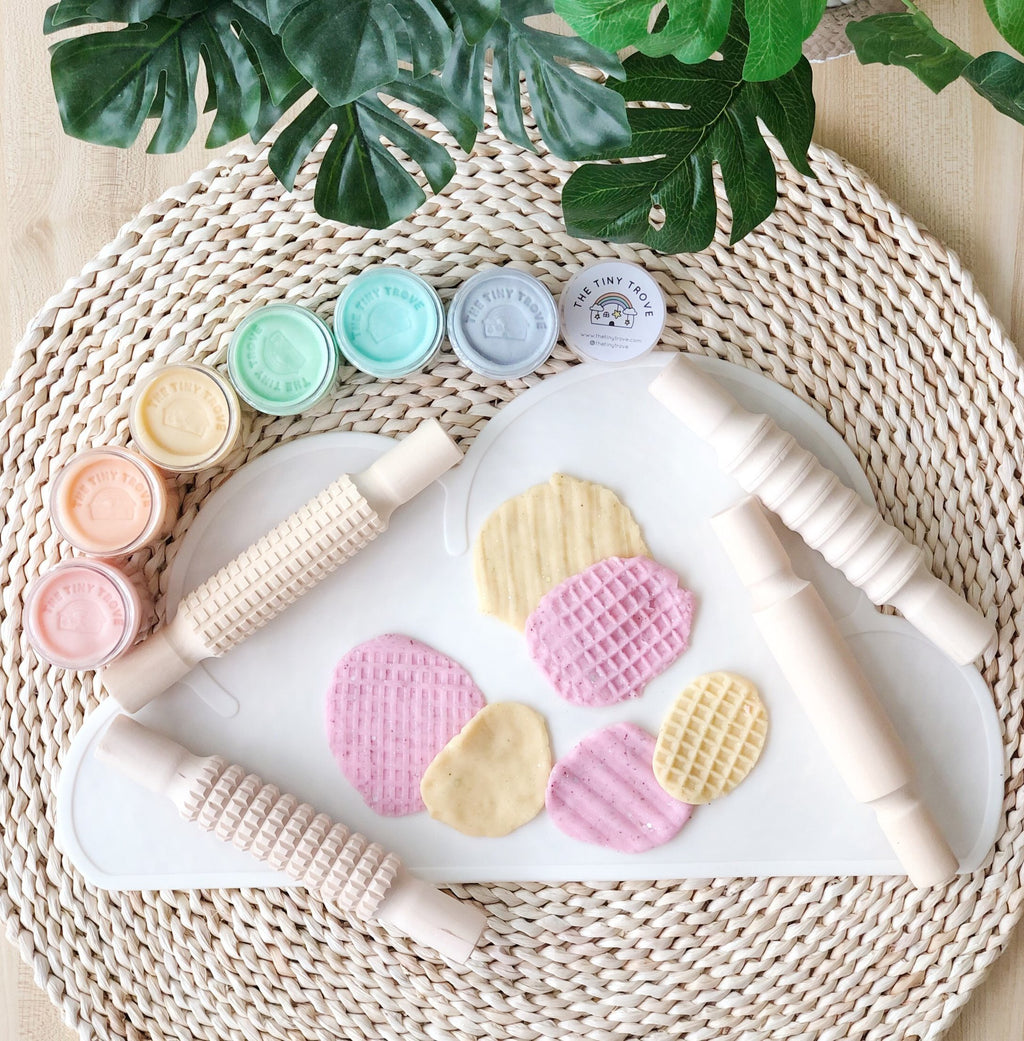 Wooden Montessori Textured Rolling Pins (Set of 4)