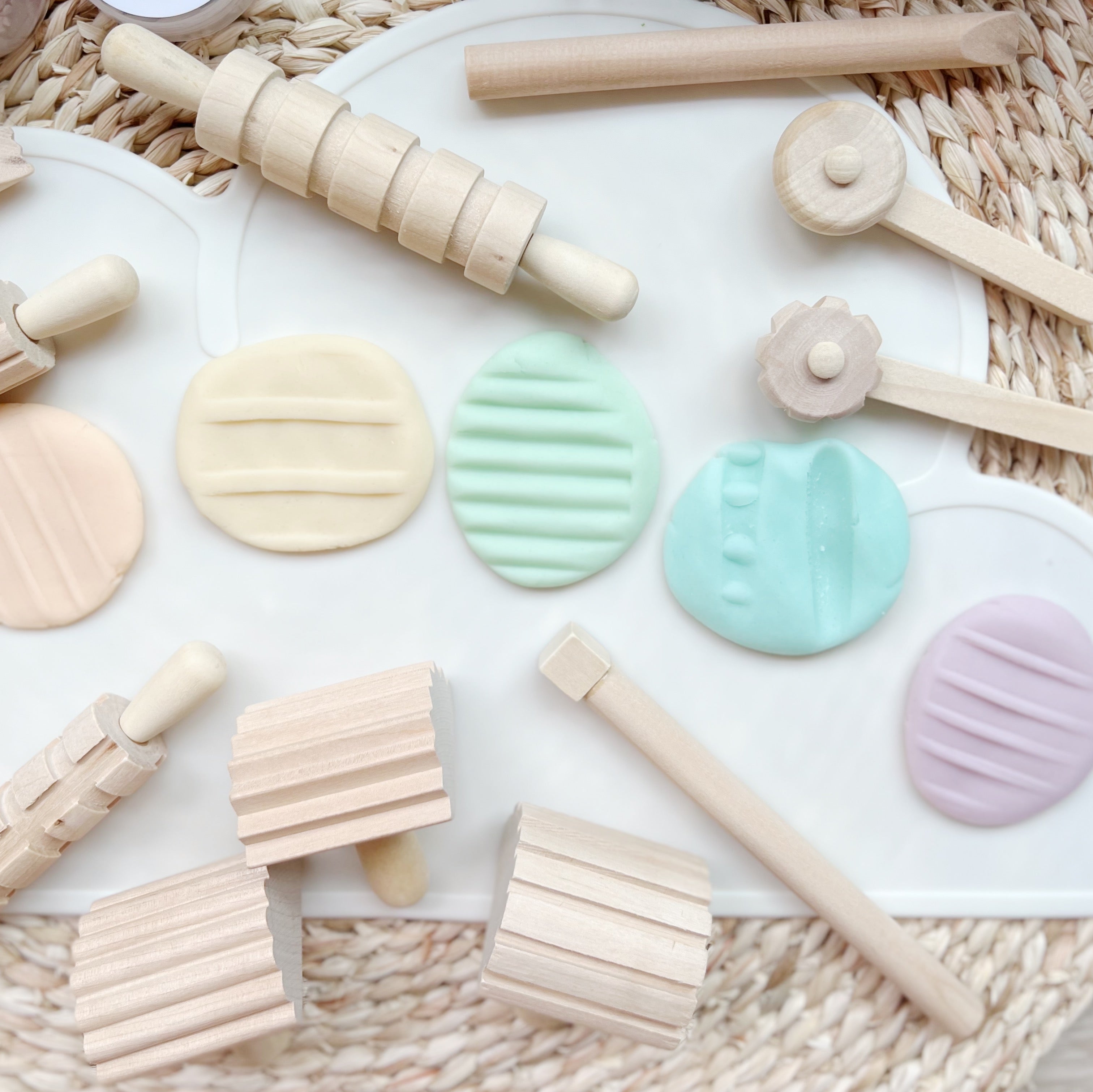 Wooden Montessori Stamping Tools Set (12 Pieces)