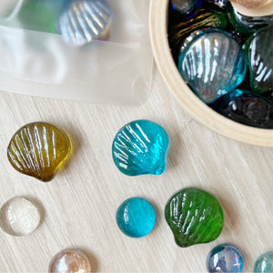 Sea Shell Glass Pebbles Loose Parts