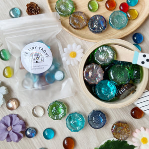 Sunflower Glass Pebbles Loose Parts