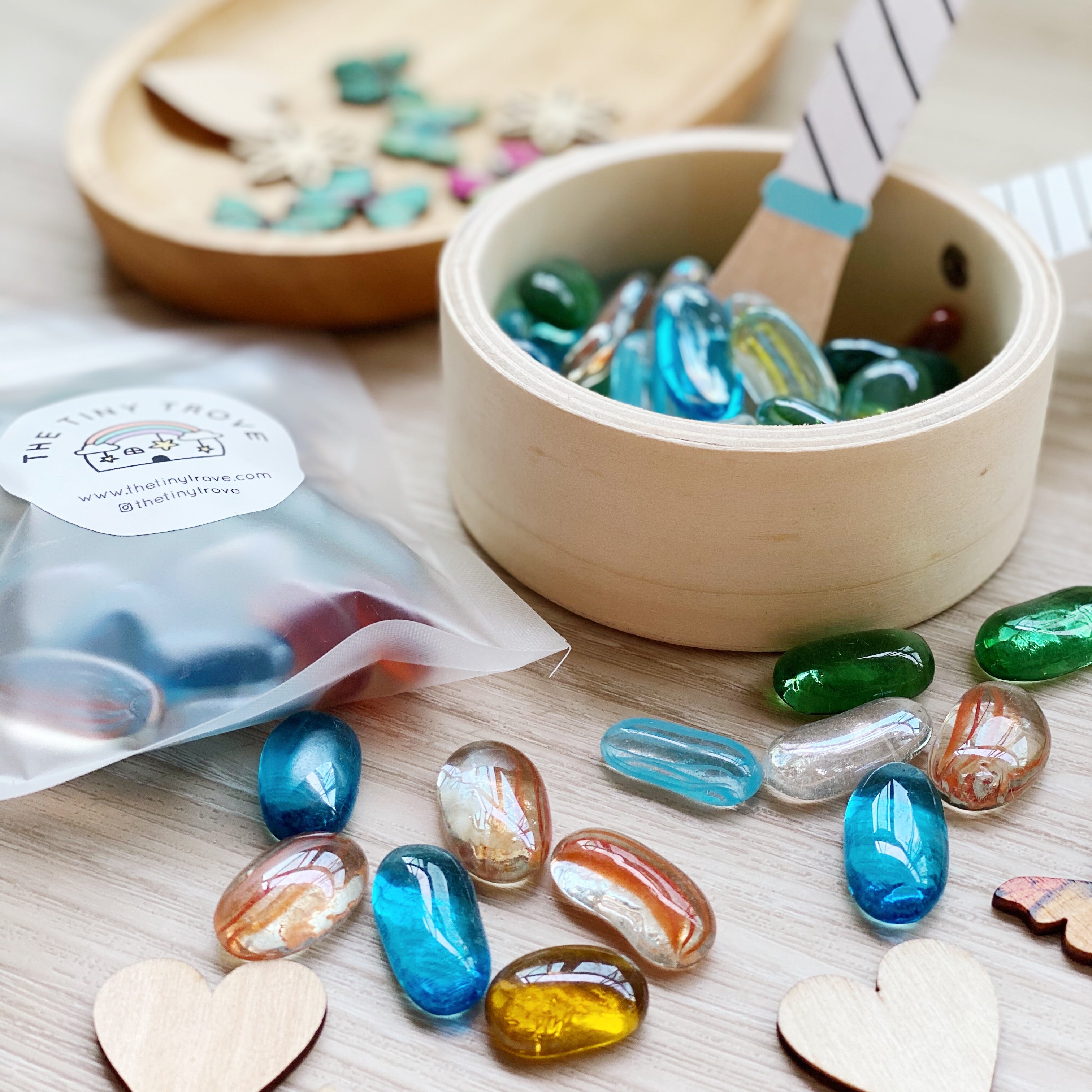 Bean Shaped Glass Pebbles