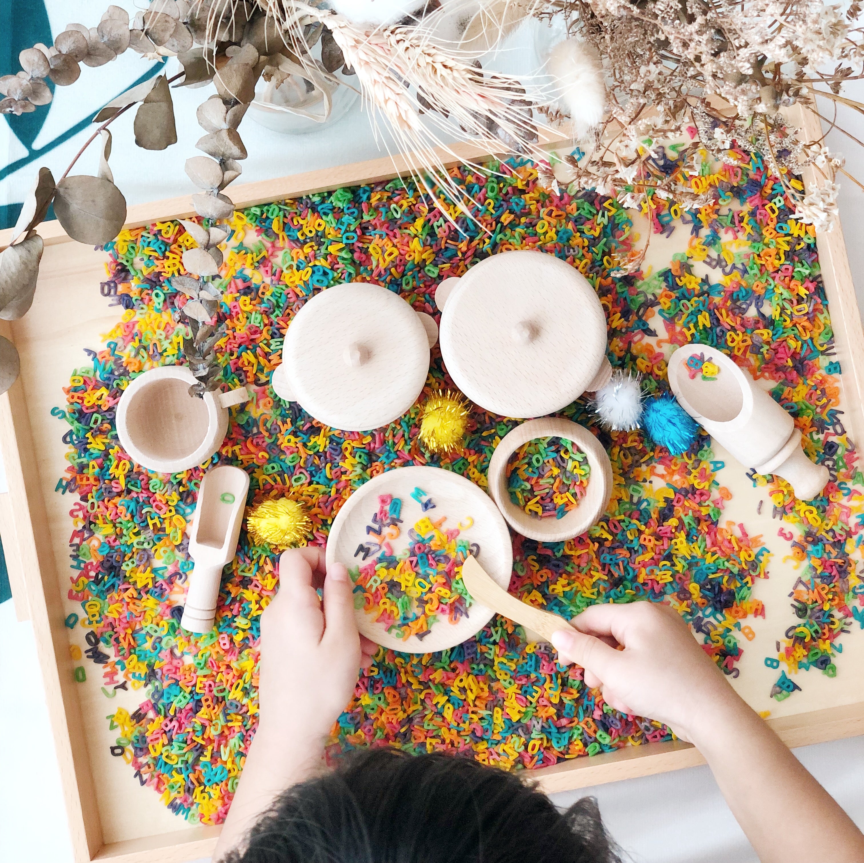 Wooden Sensory Bin Montessori Play Tools