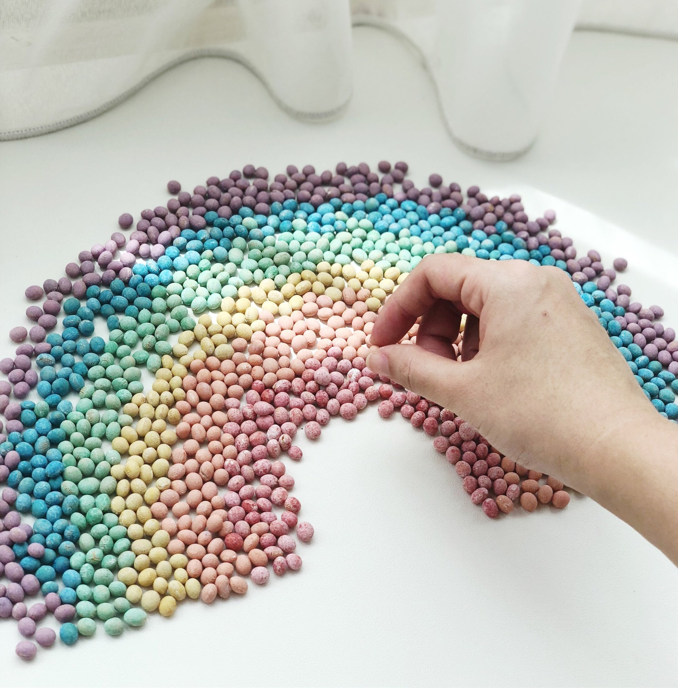 Pastel Rainbow Sensory Soya Beans