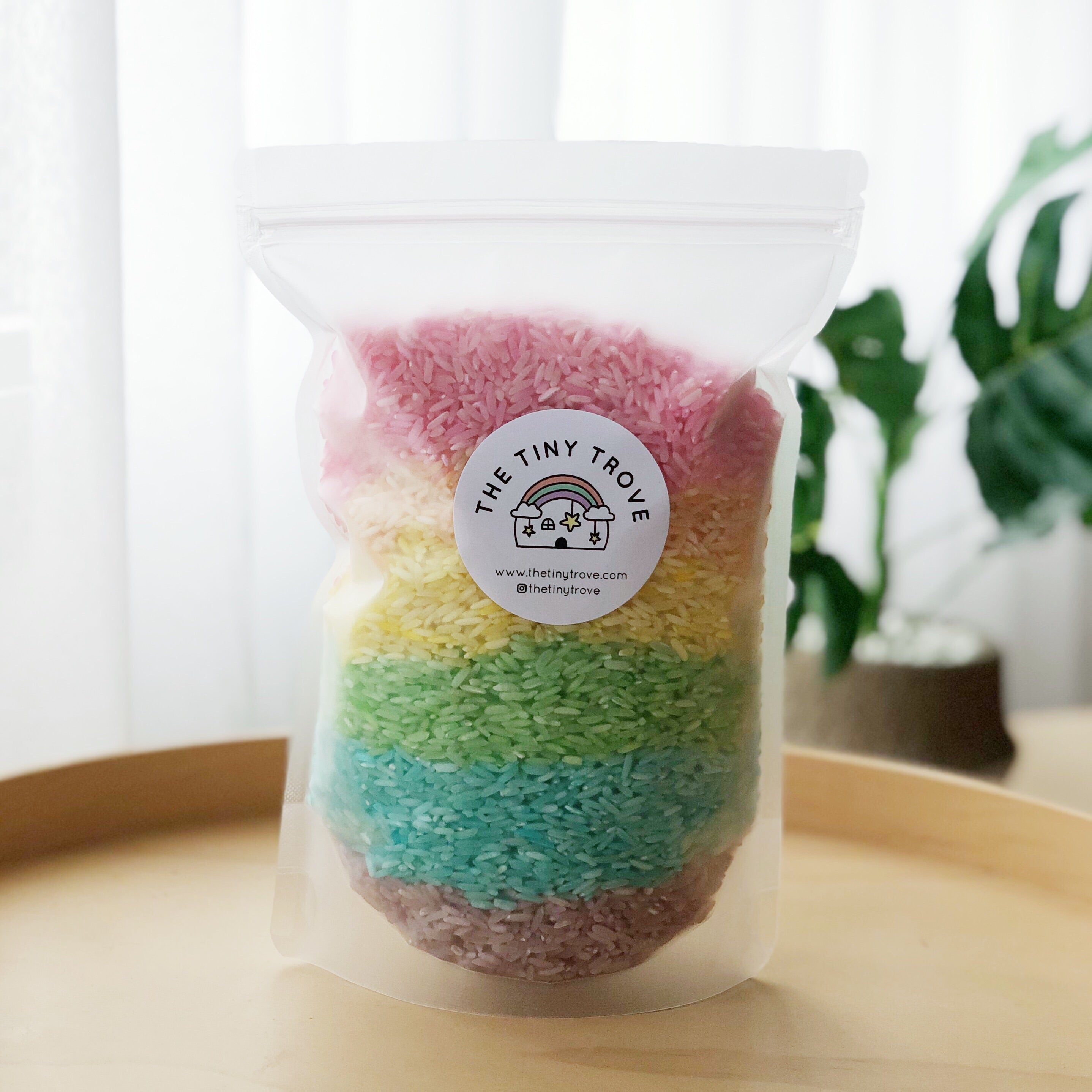 Pastel Rainbow Sensory rice 