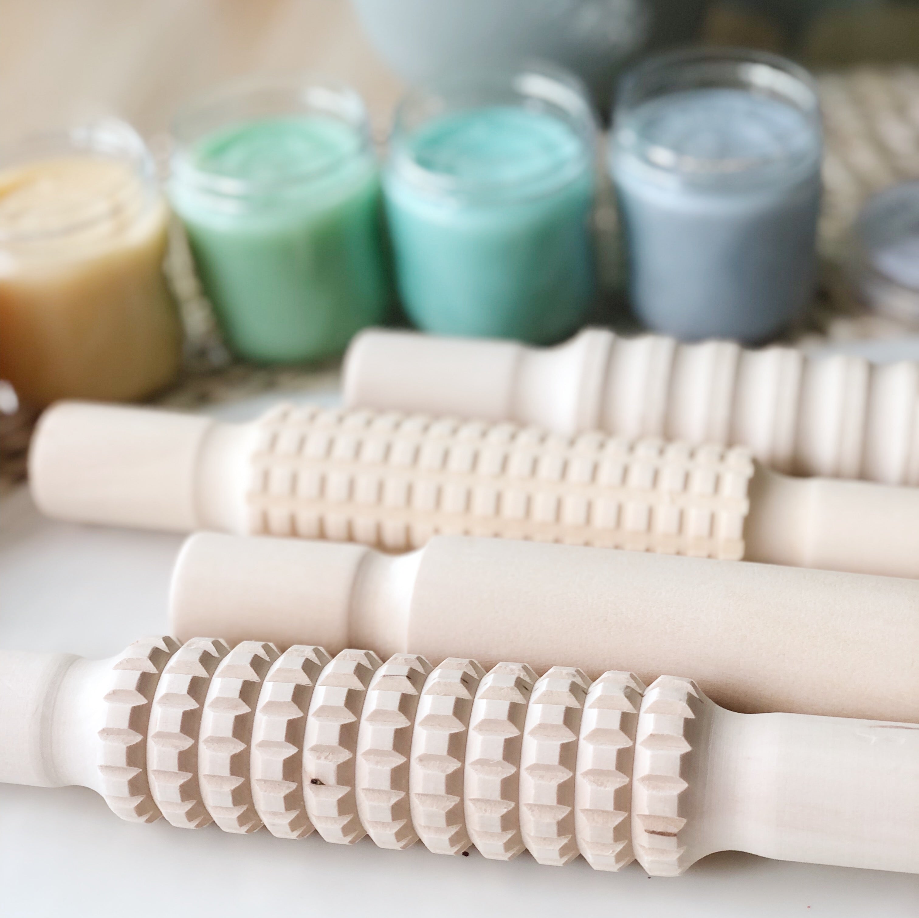 Wooden Montessori Textured Rolling Pins (Set of 4)
