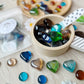 Heart Shaped Glass Pebbles Loose Parts