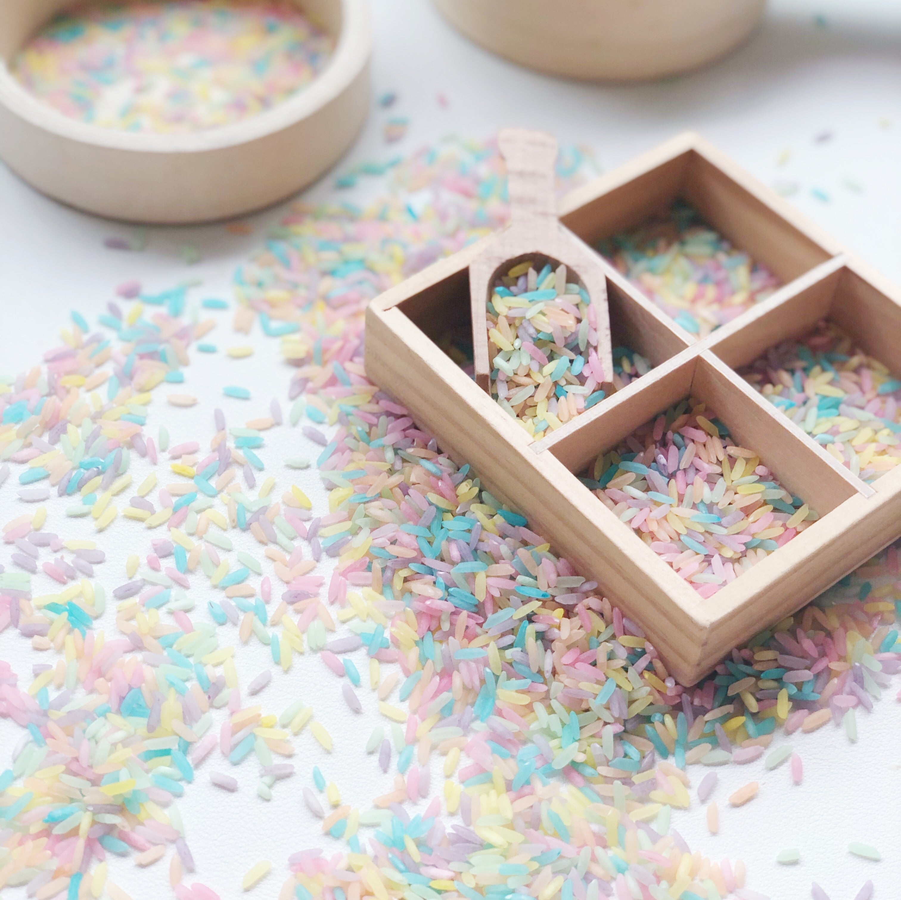 Pastel Rainbow Sensory Rice