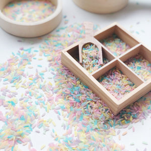 Pastel Rainbow Sensory Rice