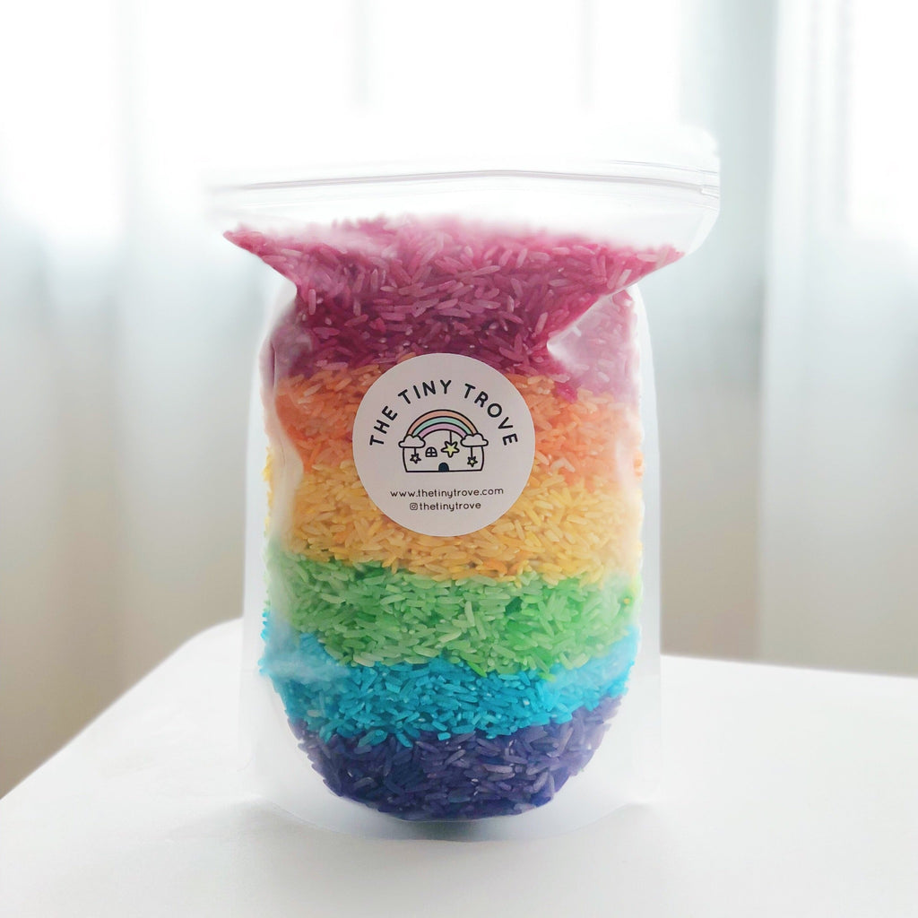 Rainbow Sensory rice 