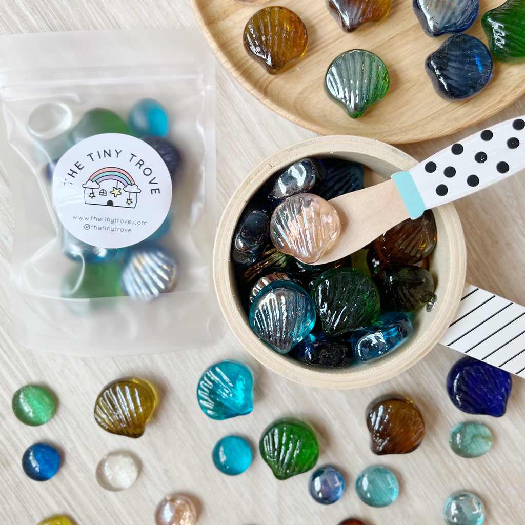 Sea Shell Glass Pebbles Loose Parts