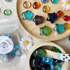 Star Shaped Glass Pebbles Loose Parts