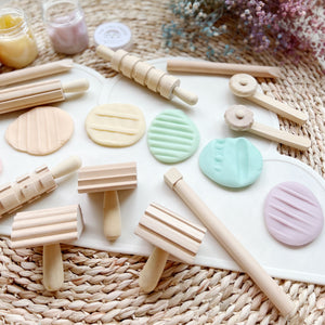 Wooden Montessori Stamping Tools Set (12 Pieces)