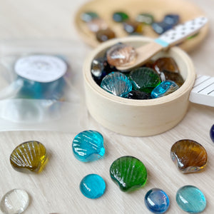Sea Shell Glass Pebbles Loose Parts