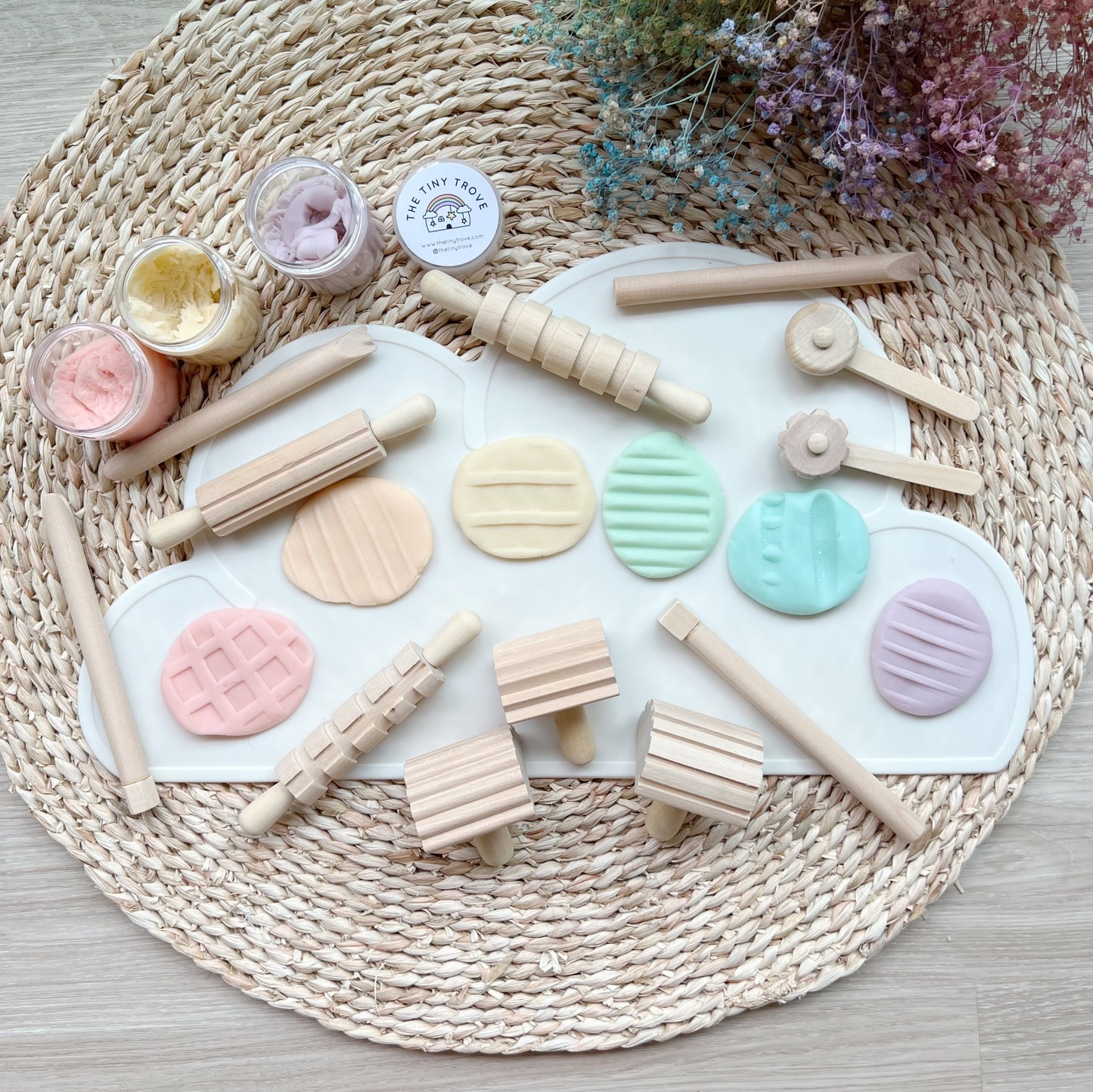 Wooden Montessori Stamping Tools Set (12 Pieces)