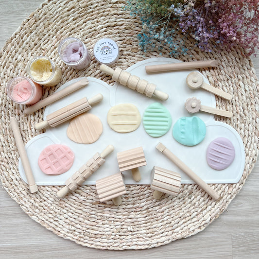 Wooden Montessori Stamping Tools Set (12 Pieces)