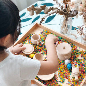 Wooden Sensory Bin Montessori Play Tools